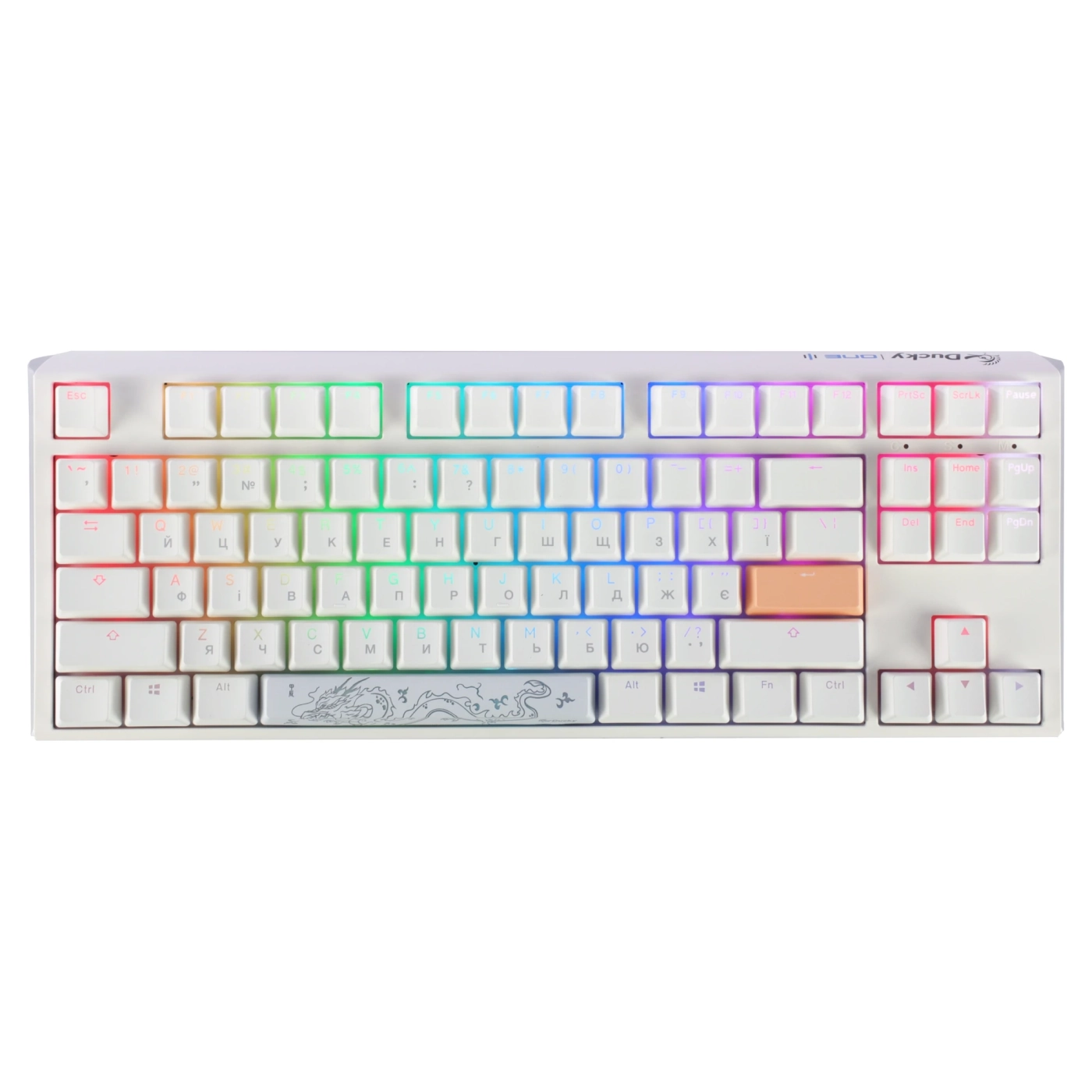 Купити Клавіатура Ducky One 3 TKL Cherry MX Brown RGB White UA - фото 1