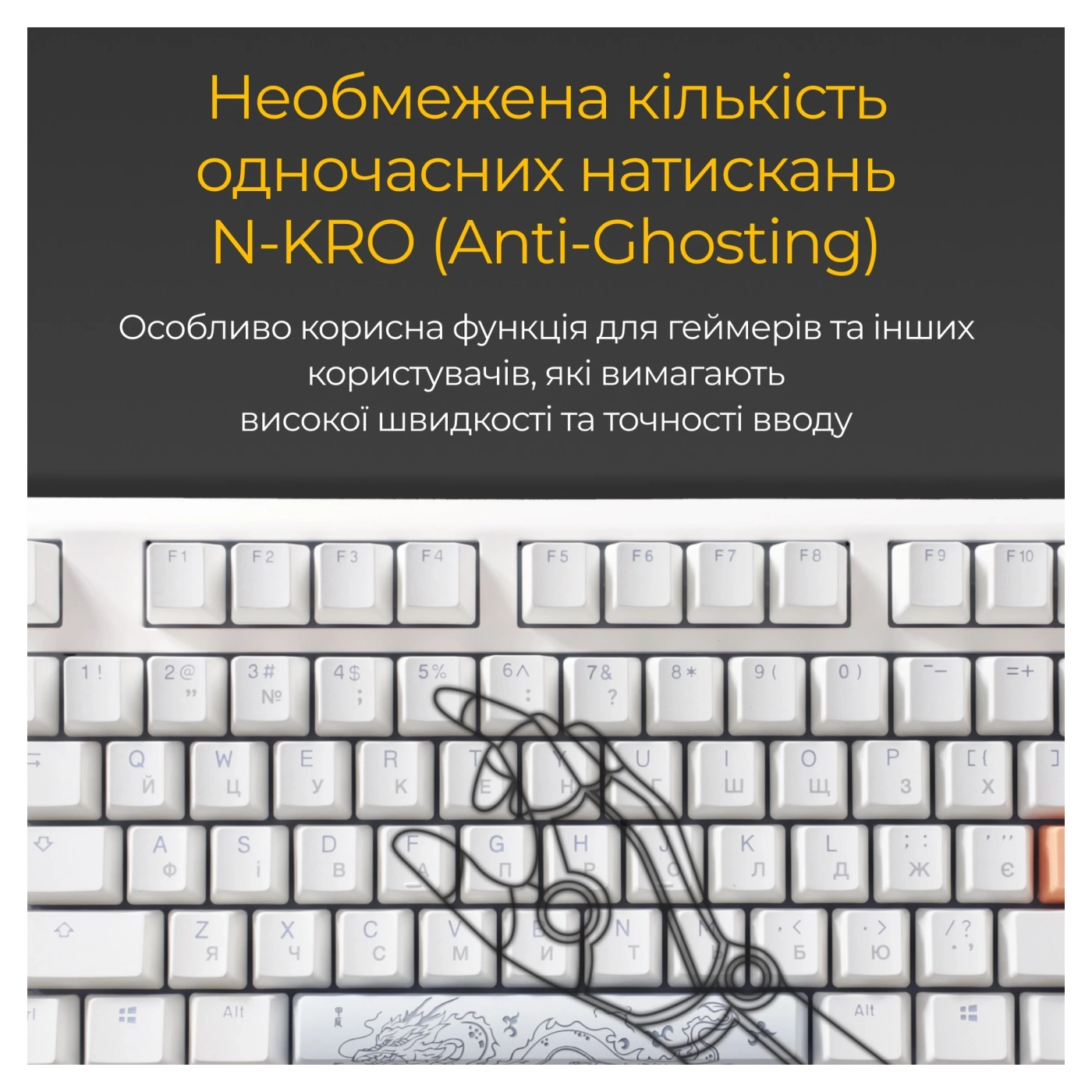 Купити Клавіатура Ducky One 3 TKL Cherry MX Brown RGB White UA - фото 11
