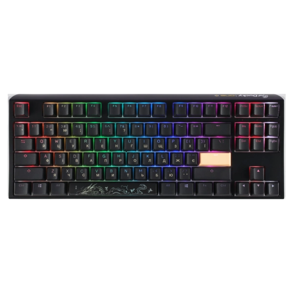 Купити Клавіатура Ducky One 3 TKL Cherry MX Speed Silver RGB Black UA (DKON2187ST-PUAPXCLAWSC1) - фото 1