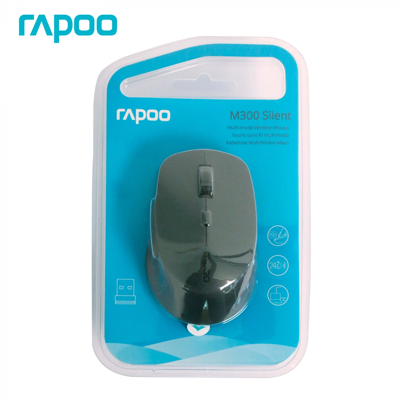 Купити Миша Rapoo М300 Silent Bluetooth Gray - фото 5