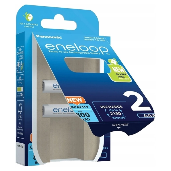 Купить Аккумулятор Panasonic Eneloop NI-MH AAA 800 мАг 2 шт. (BK-4MCDE/2BE) - фото 4