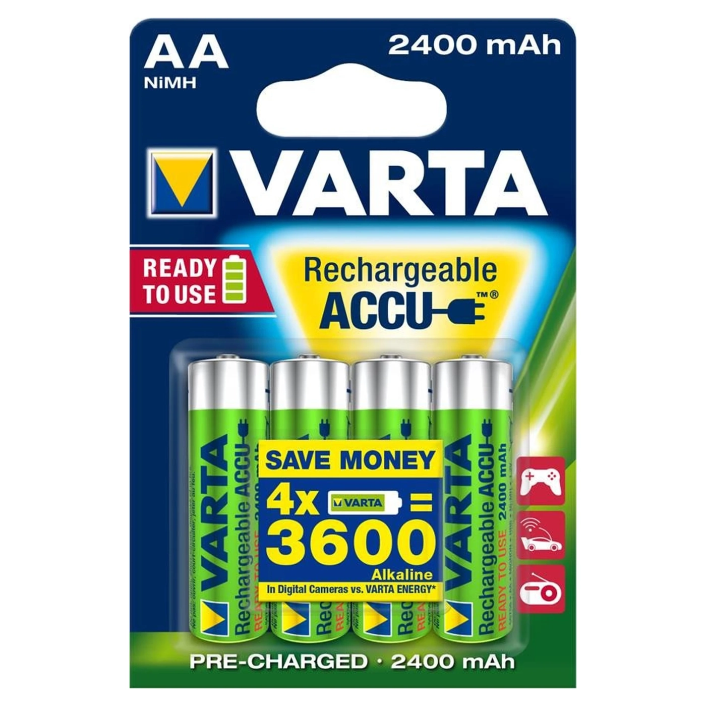 Купить Аккумулятор VARTA NI-MH Power AA 2400 мАг 4 шт. (56756101404) - фото 1
