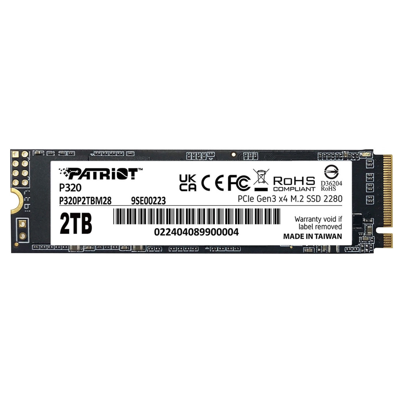 Купити SSD диск Patriot P320 M.2 2TB PCIe 3.0 x4 NVMe TLC (P320P2TBM28) - фото 1