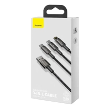 Купить Кабель Baseus Tungsten Gold Fast Charging Data Cable USB to M+L+C 1.5m Black (CAMLTWJ-01) - фото 6