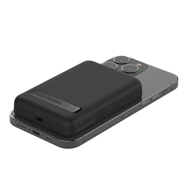 Купить Павербанк УМБ Belkin BoostCharge Magnetic Wireless Power Bank 5K + Stand (BPD004BTBK) Black - фото 7