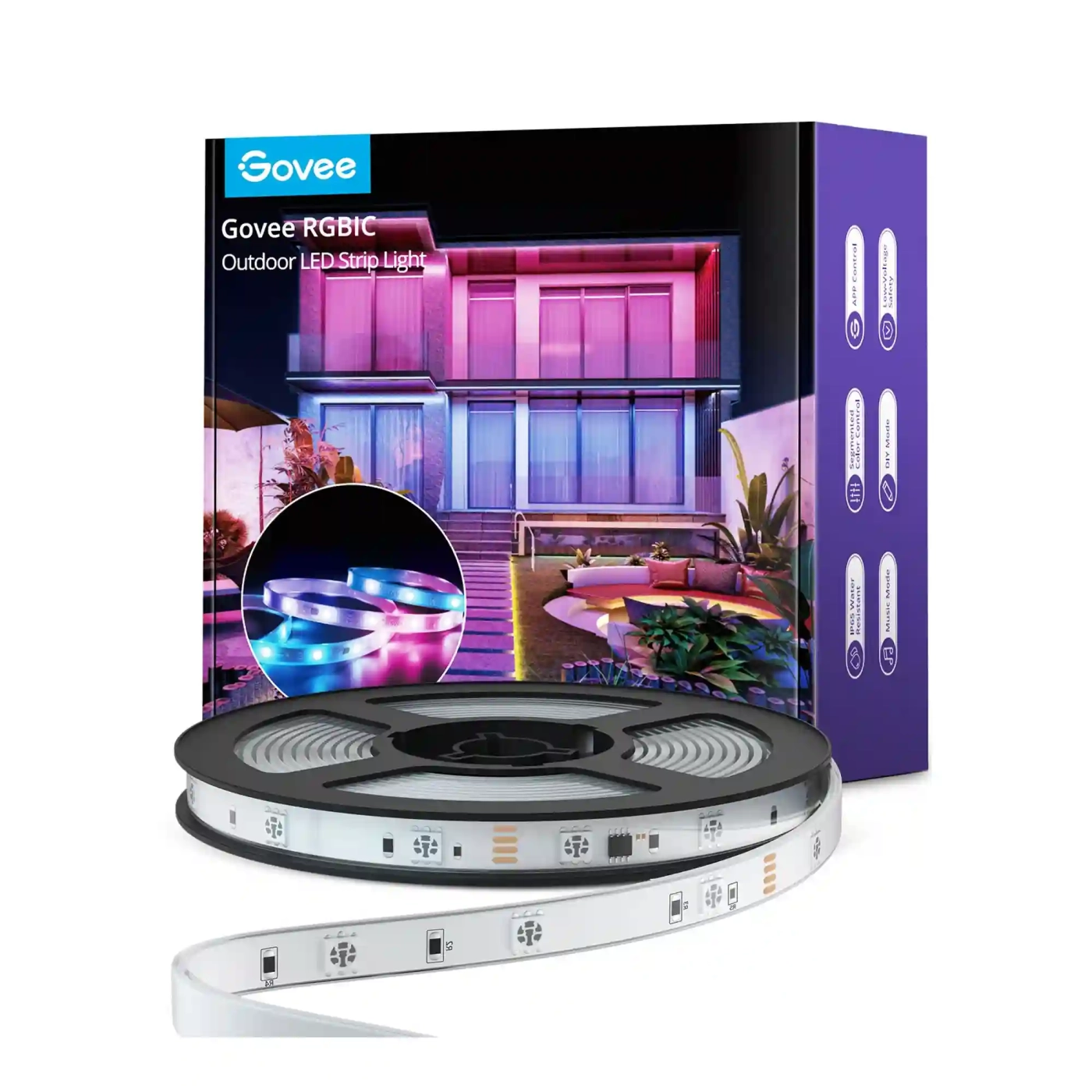 Купити Розумна LED стрічка Govee H6172 Phantasy Outdoor LED RGBIC Strip Lights 10м (H61723D1) - фото 2