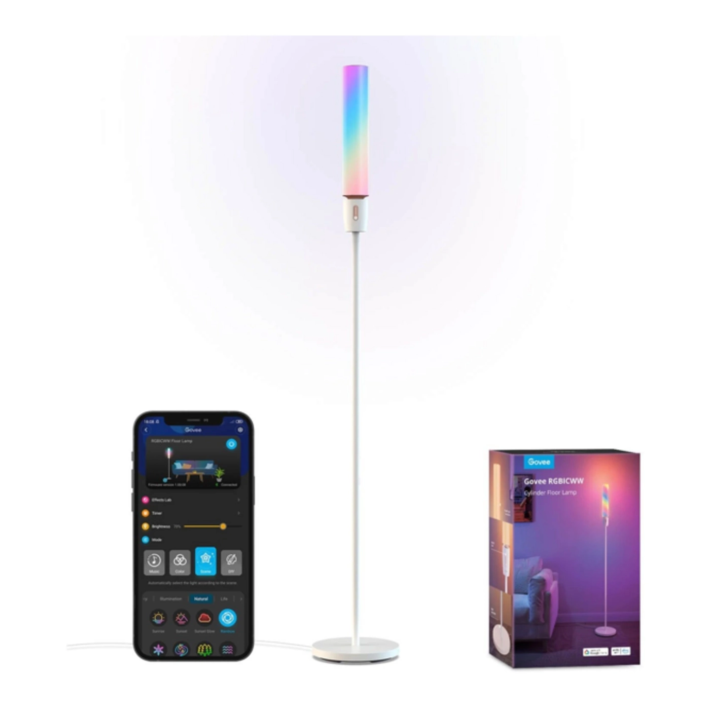 Купити Торшер розумний Govee H6078, 1500Lm, RGBICW, WI-FI/Bluetooth (H6078302) - фото 2