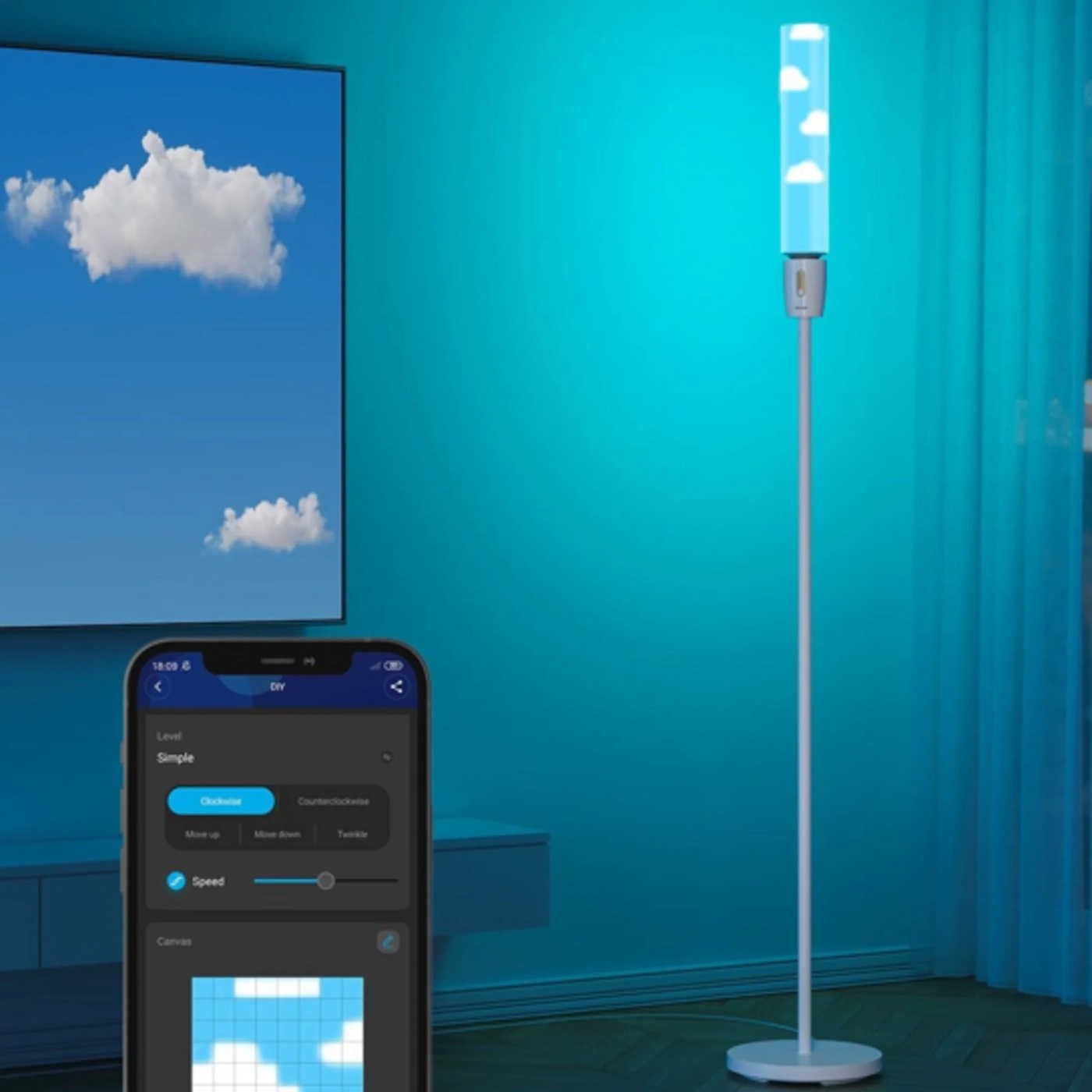 Купити Торшер розумний Govee H6078, 1500Lm, RGBICW, WI-FI/Bluetooth (H6078302) - фото 3