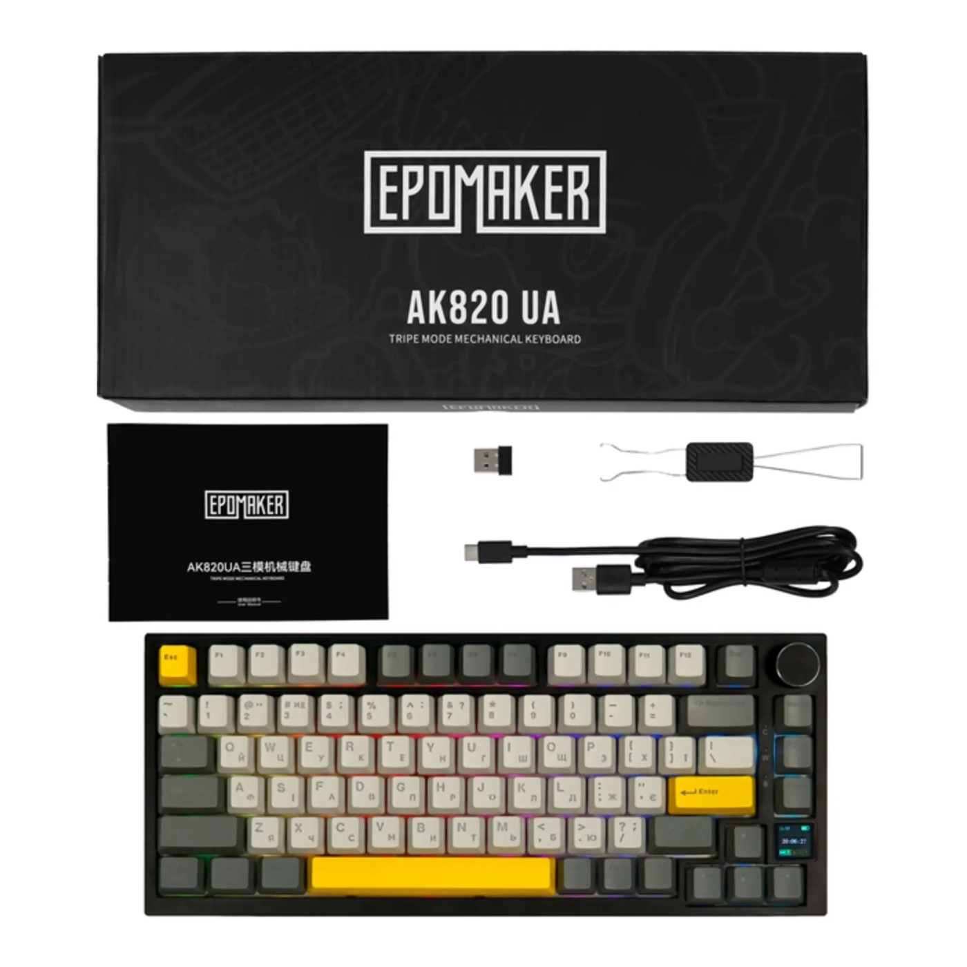 Купить Клавиатура EPOMAKER AK820 Pro RGB Mechanical Gift Switch Hot-Swap (AK820-PRO-B-G) Black - фото 8