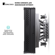 Купить Процессорный кулер JONSBO HP600 Black (120mm/LGA115X/1200/1700, AMD AM4/AM5/6 тепл. трубки) - фото 6