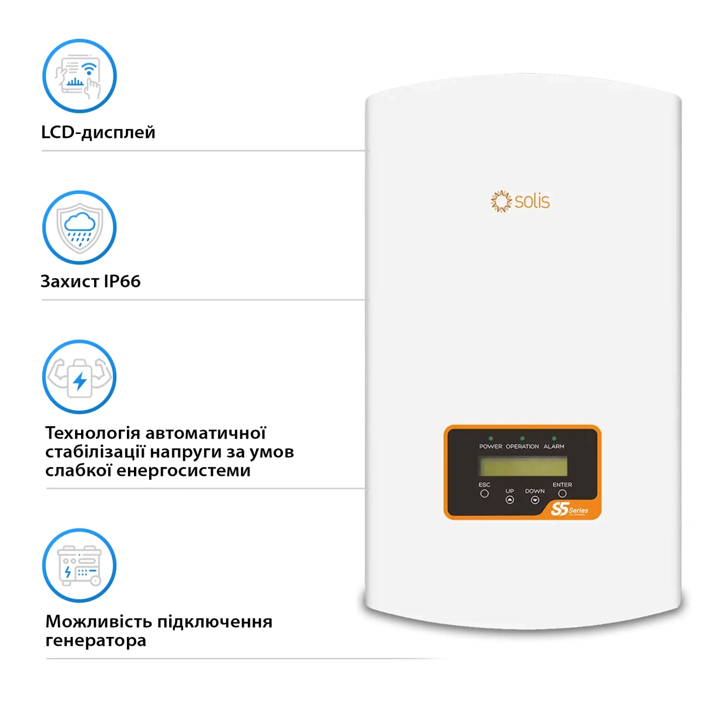 Купити Мережевий інвертор Solis S5-GR3P10K 10KW 2 MPPT 220/380V Трифазний (S5-GR3P10K) - фото 3