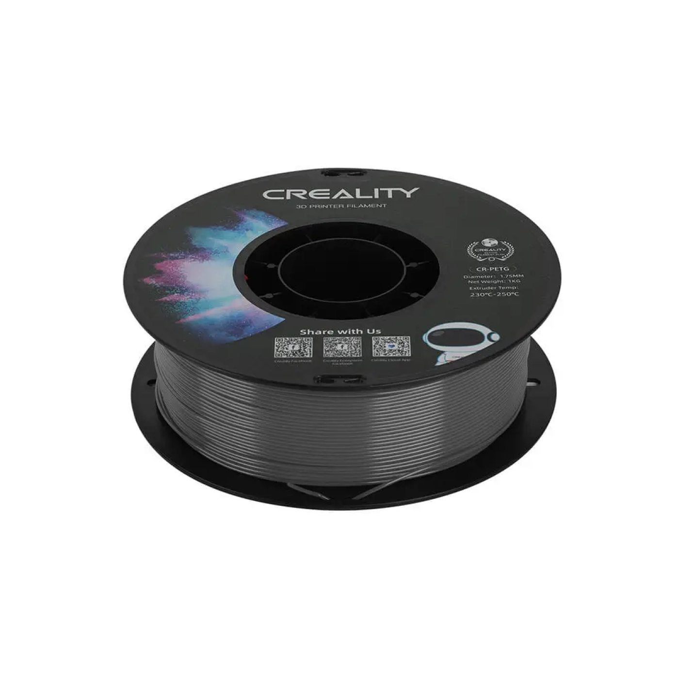 Купити PETG Filament (пластик) для 3D принтера CREALITY 1кг, 1.75мм, сірий (3301030039) - фото 4