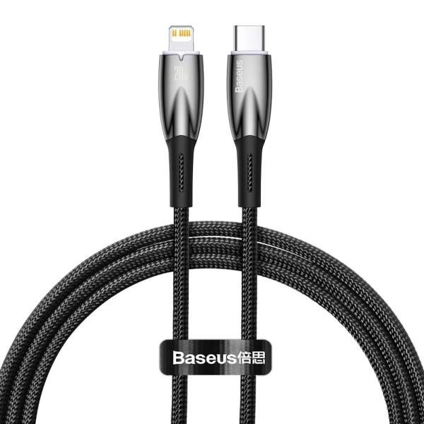 Купить Кабель Baseus Glimmer USB-C - Lightning 20W 1m Black (CADH000001) - фото 1