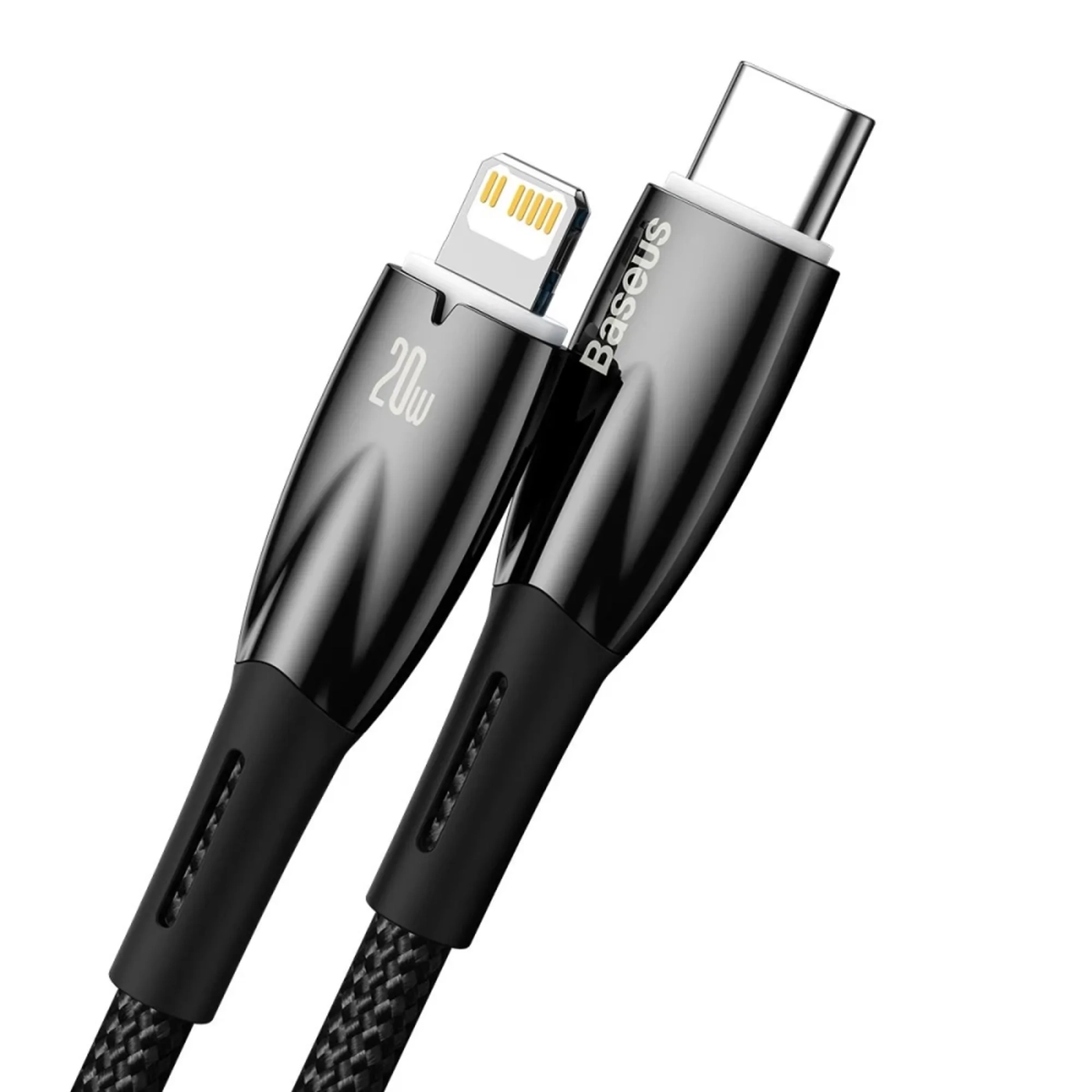 Купить Кабель Baseus Glimmer USB-C - Lightning 20W 1m Black (CADH000001) - фото 2