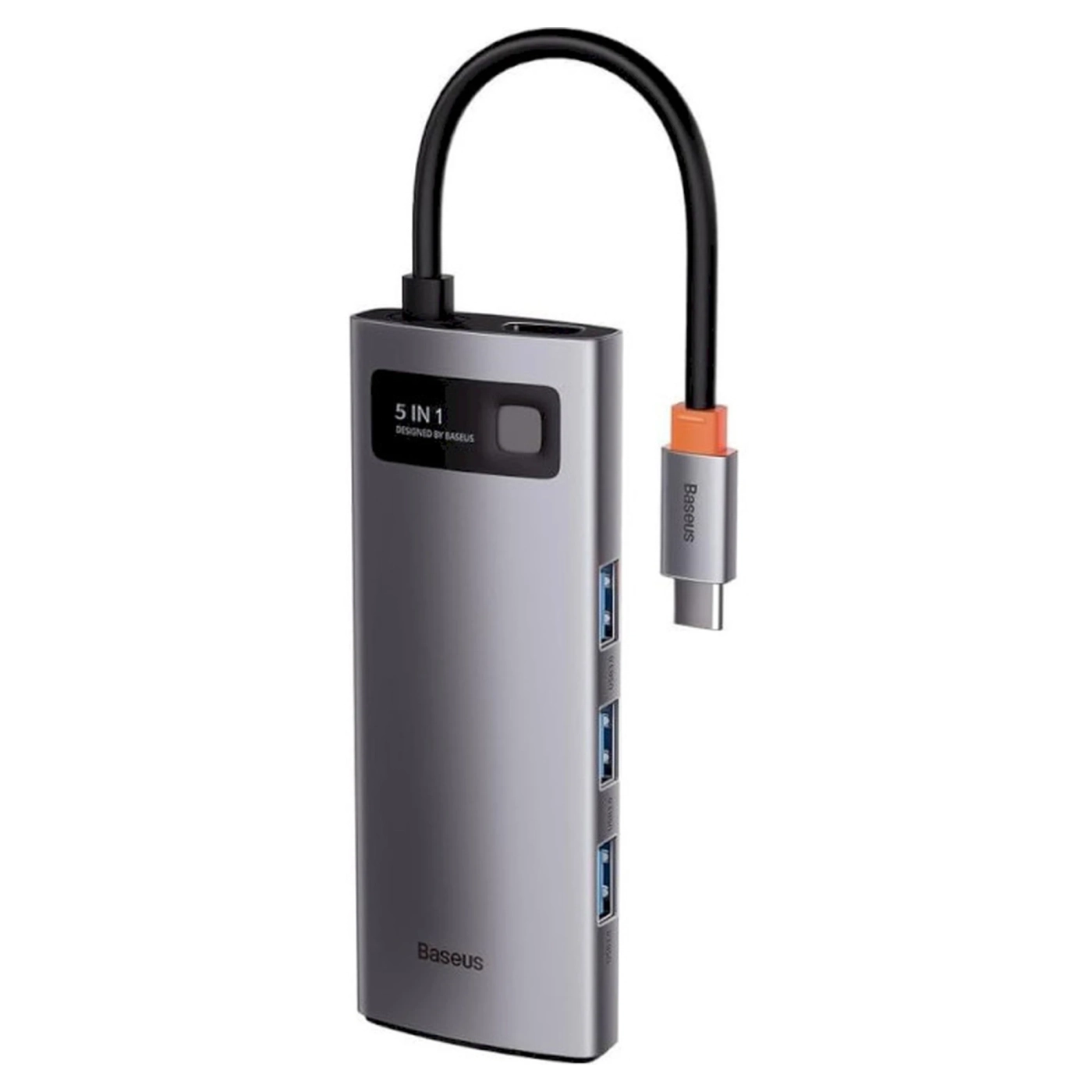 Купить Хаб Baseus Metal Gleam Series 5-in-1 Multifunctional Type-C HUB Docking Station Gray 30Hz Version (WKWG020013) - фото 2