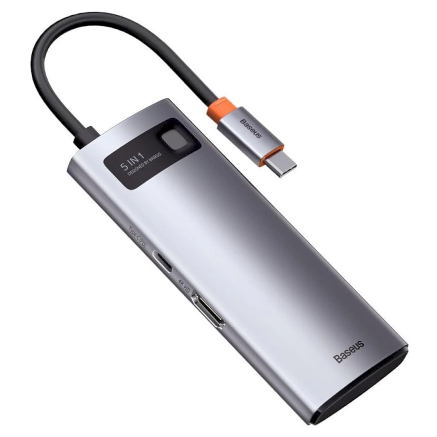 Купить Хаб Baseus Metal Gleam Series 5-in-1 Multifunctional Type-C HUB Docking Station Gray 30Hz Version (WKWG020013) - фото 3