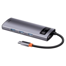 Купить Хаб Baseus Metal Gleam Series 5-in-1 Multifunctional Type-C HUB Docking Station Gray 30Hz Version (WKWG020013) - фото 4