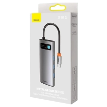 Купить Хаб Baseus Metal Gleam Series 5-in-1 Multifunctional Type-C HUB Docking Station Gray 30Hz Version (WKWG020013) - фото 7
