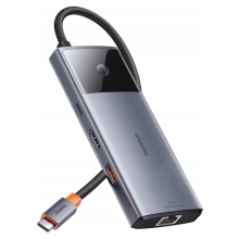 Купить Хаб Baseus Metal Gleam Series II 6-in-1 USB HUB Space Grey (B00061802813-00) - фото 1