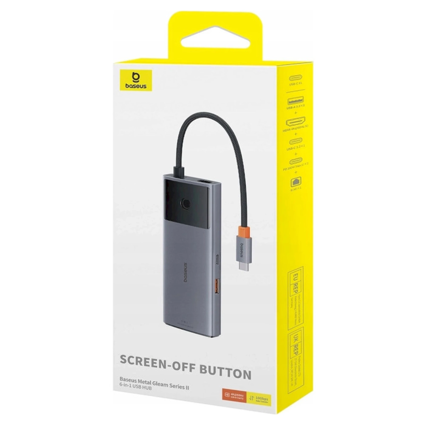 Купить Хаб Baseus Metal Gleam Series II 6-in-1 USB HUB Space Grey (B00061802813-00) - фото 6