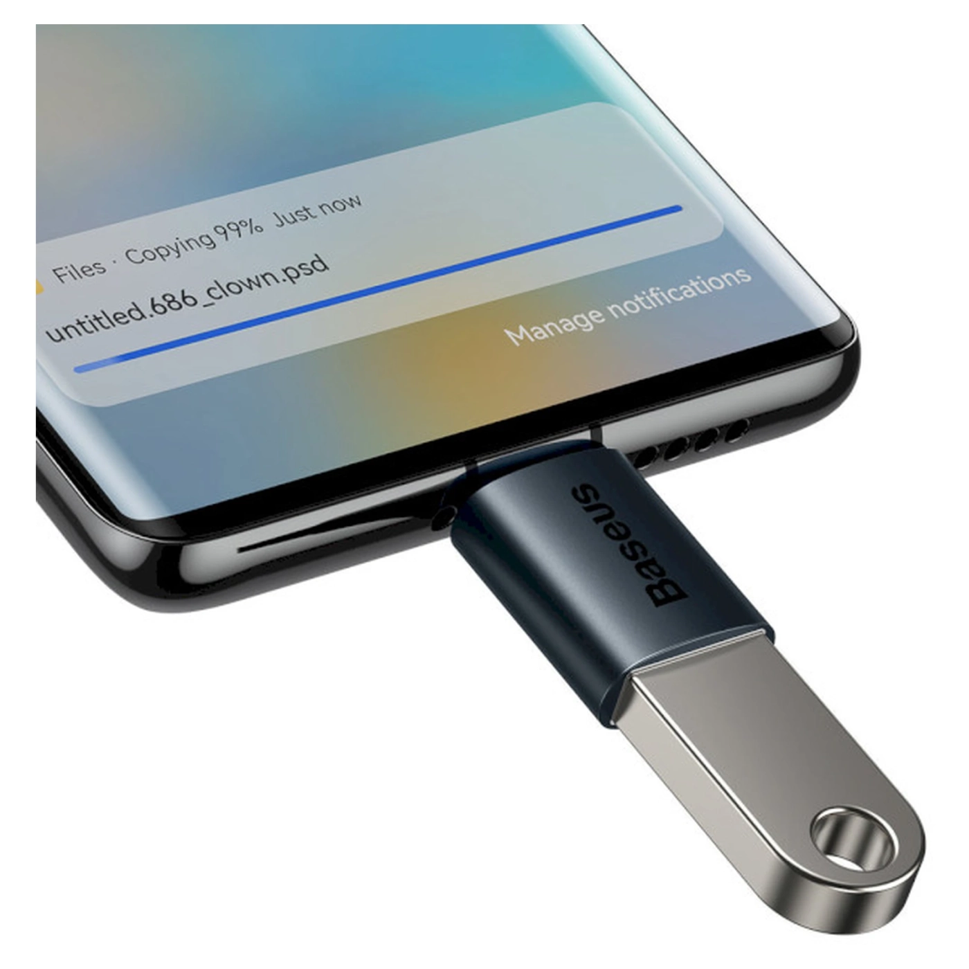 Купить Адаптер Baseus Ingenuity Series Mini OTG USB-C to USB-A 3.1 Blue (ZJJQ000003) - фото 5