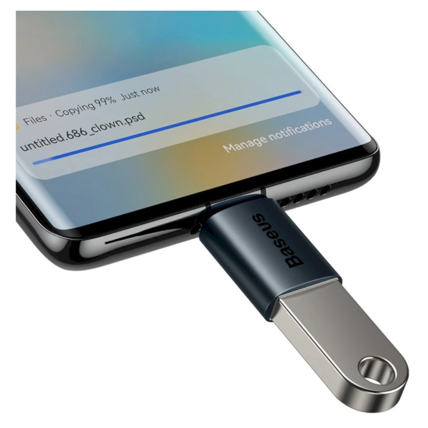 Купить Адаптер Baseus Ingenuity Series Mini OTG USB-C to USB-A 3.1 Blue (ZJJQ000003) - фото 5