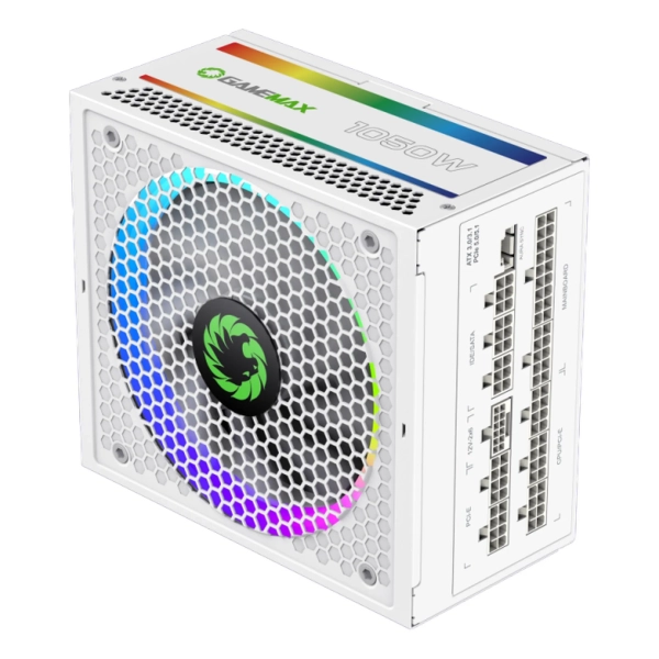 Купити Блок живлення Gamemax RGB1050 PRO WH (ATX3.0/3.1 PCI5.0/5.1) 1050W 80+ Gold - фото 1