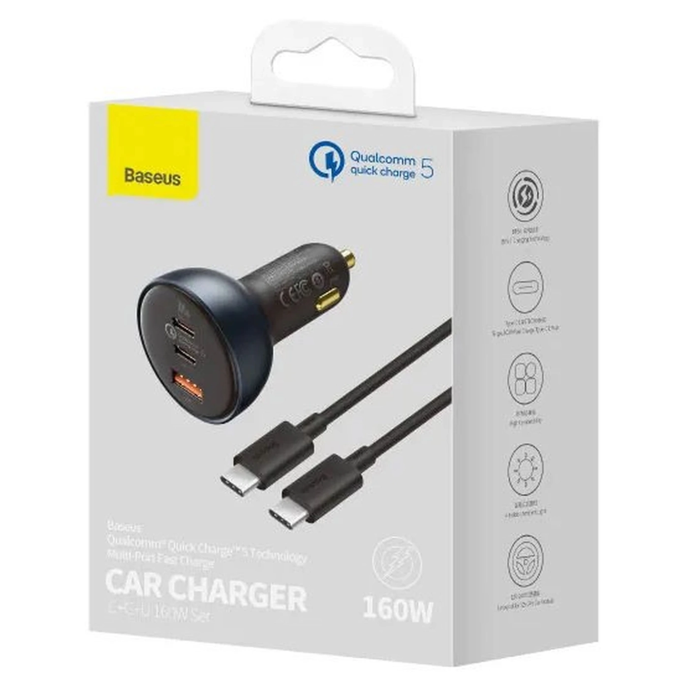 Купити АЗП Baseus Qualcomm Quick Charge 5 Multi-port 160W (TZCCZM-0G) - фото 7