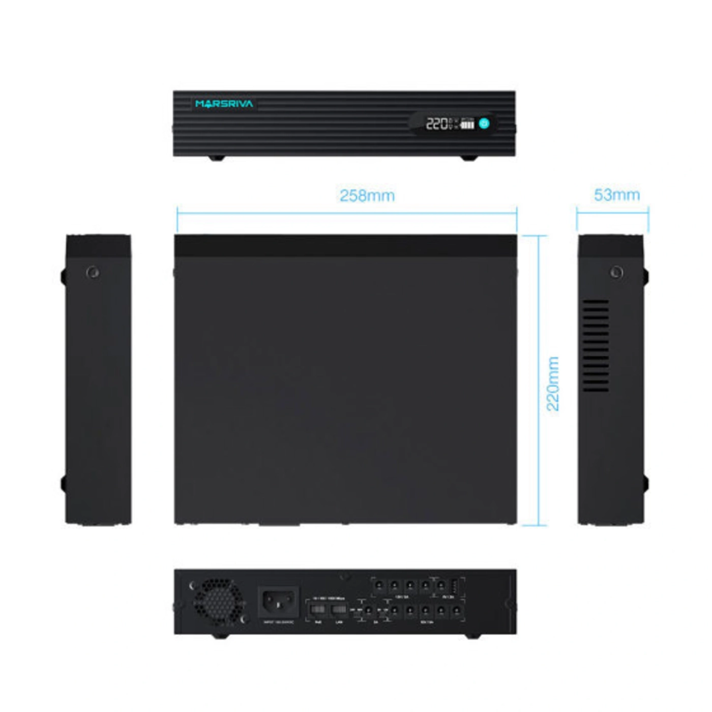 Купить ДБЖ Marsriva DC UPS для роутерів KP7 Pro 11xDC+UBS+Gigabit PoE 9-12V 100W 24000Ah (76,8Wh) LiFePO4 - фото 3