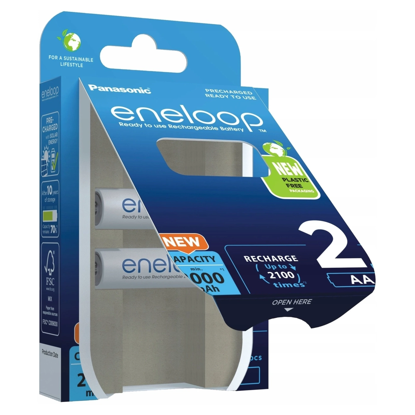 Купить Аккумулятор Panasonic Eneloop NI-MH AA 2000 мАч, 2 шт. (BK-3MCDE/2BE) - фото 4