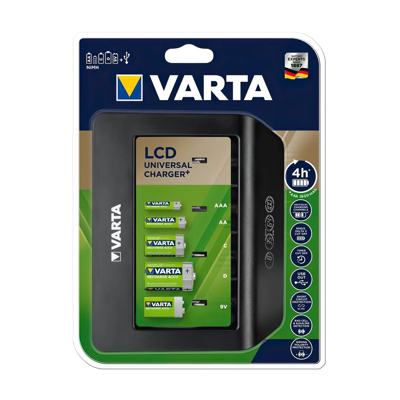 Купити Зарядний пристрій VARTA LCD Universal Charger Plus для АА/ААА/C/D, 9V аккумуляторов (57688101401) - фото 3