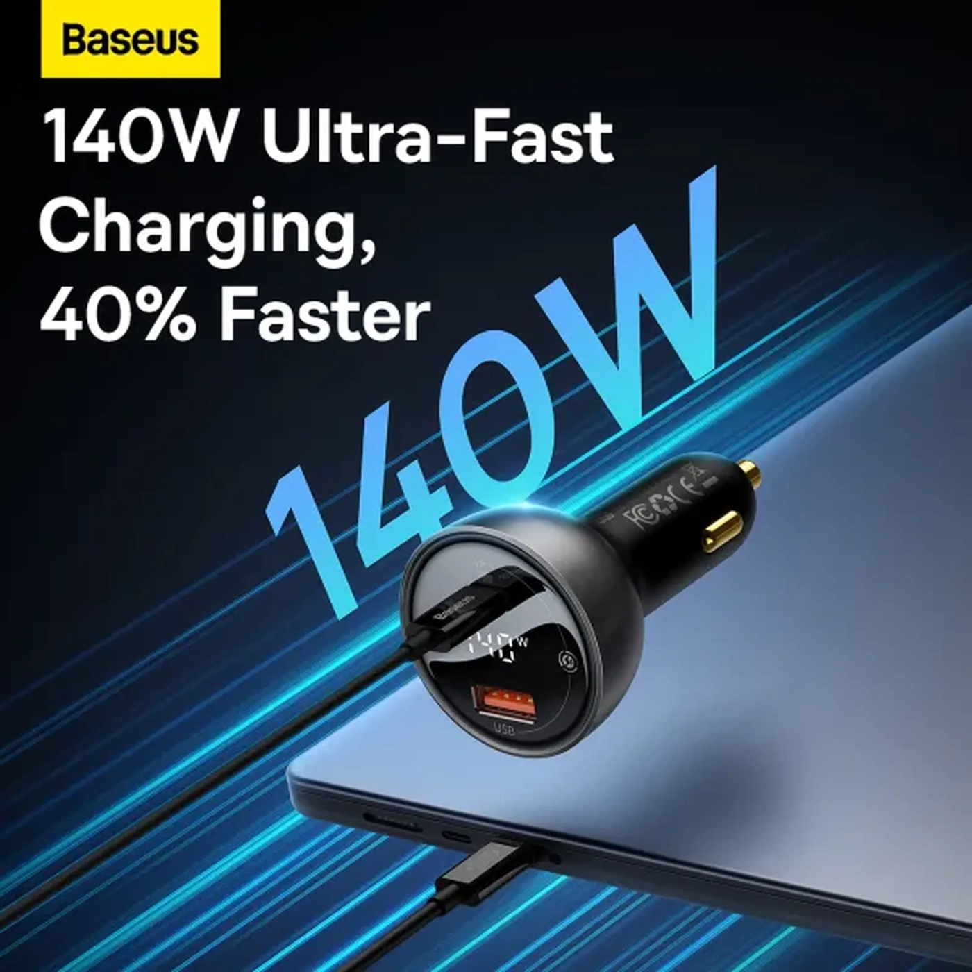 Купити Автомобільний зарядний пристрій Baseus Superme Series Dual-port Car Charger 140W (CGZX070001) - фото 10