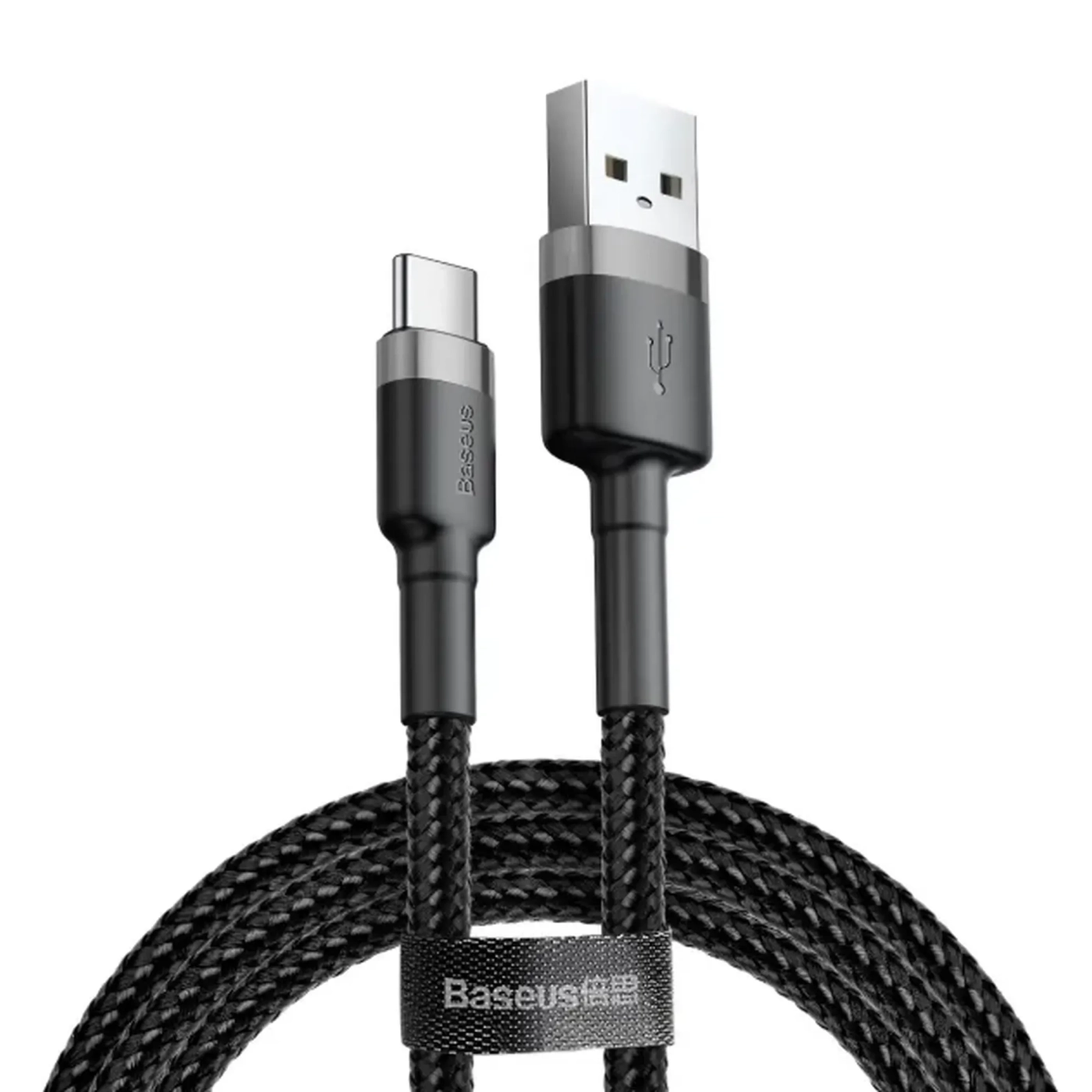 Купити Кабель Baseus Cafule USB - USB-C 3A 1m Gray/Black (CATKLF-BG1) - фото 1