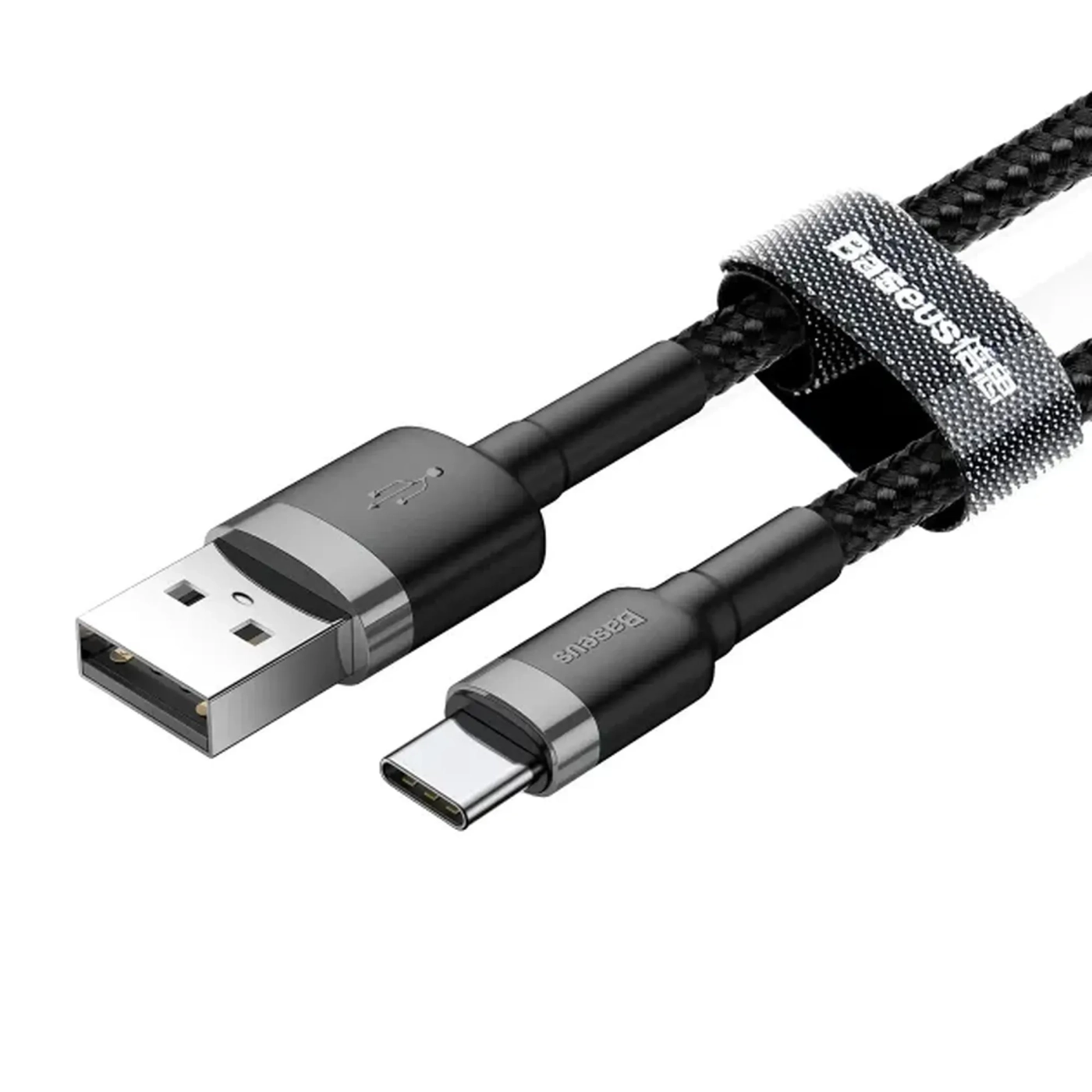 Купити Кабель Baseus Cafule USB - USB-C 3A 1m Gray/Black (CATKLF-BG1) - фото 3