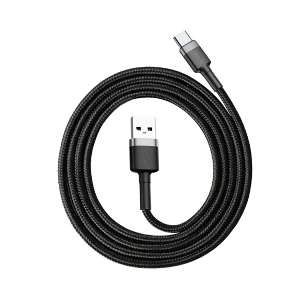 Купити Кабель Baseus Cafule USB - USB-C 3A 1m Gray/Black (CATKLF-BG1) - фото 5