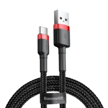 Купить Кабель Baseus Cafule USB - USB-C 3A 1m Red/Black (CATKLF-B91) - фото 1