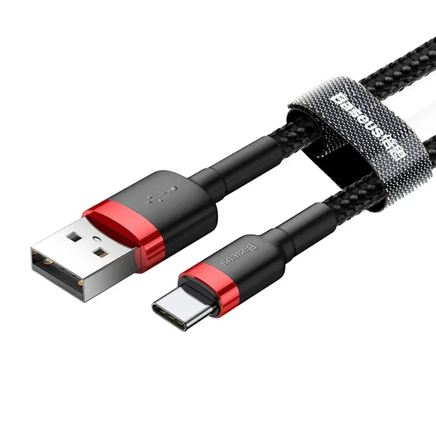 Купить Кабель Baseus Cafule USB - USB-C 3A 1m Red/Black (CATKLF-B91) - фото 3