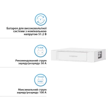 Купити Акумуляторна батарея Dyness STACK LiFePO4 S51100 51.2V 100Ah 5.12kWh без BMS (S51100) - фото 3