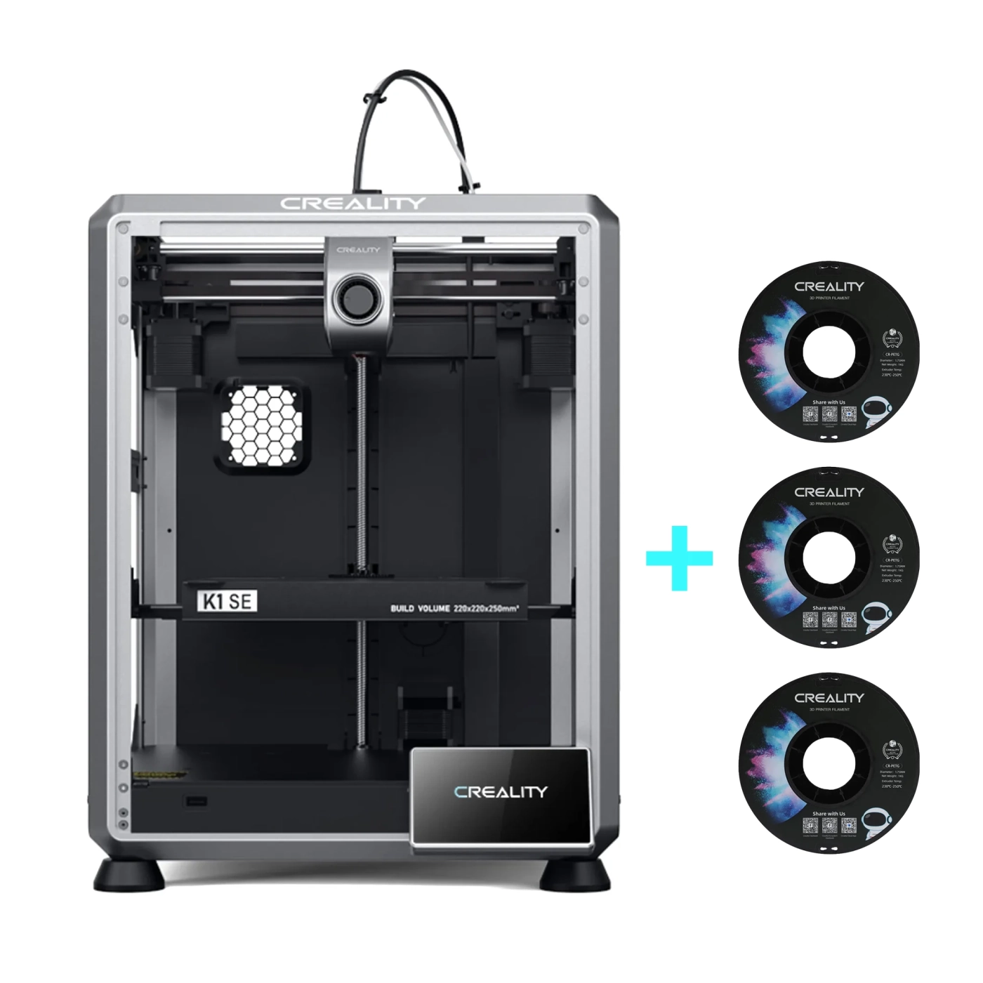 Купити 3D принтер CREALITY CR-K1 SE + PETG Filament (пластик) для 3D принтера CREALITY 3x1кг, 1.75мм, сірий - фото 1