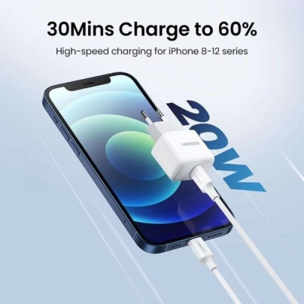 Купити Зарядний пристрій UGREEN CD241 20W USB-C QC4.0+/PD3.0 White (UGR-10220_) - фото 4