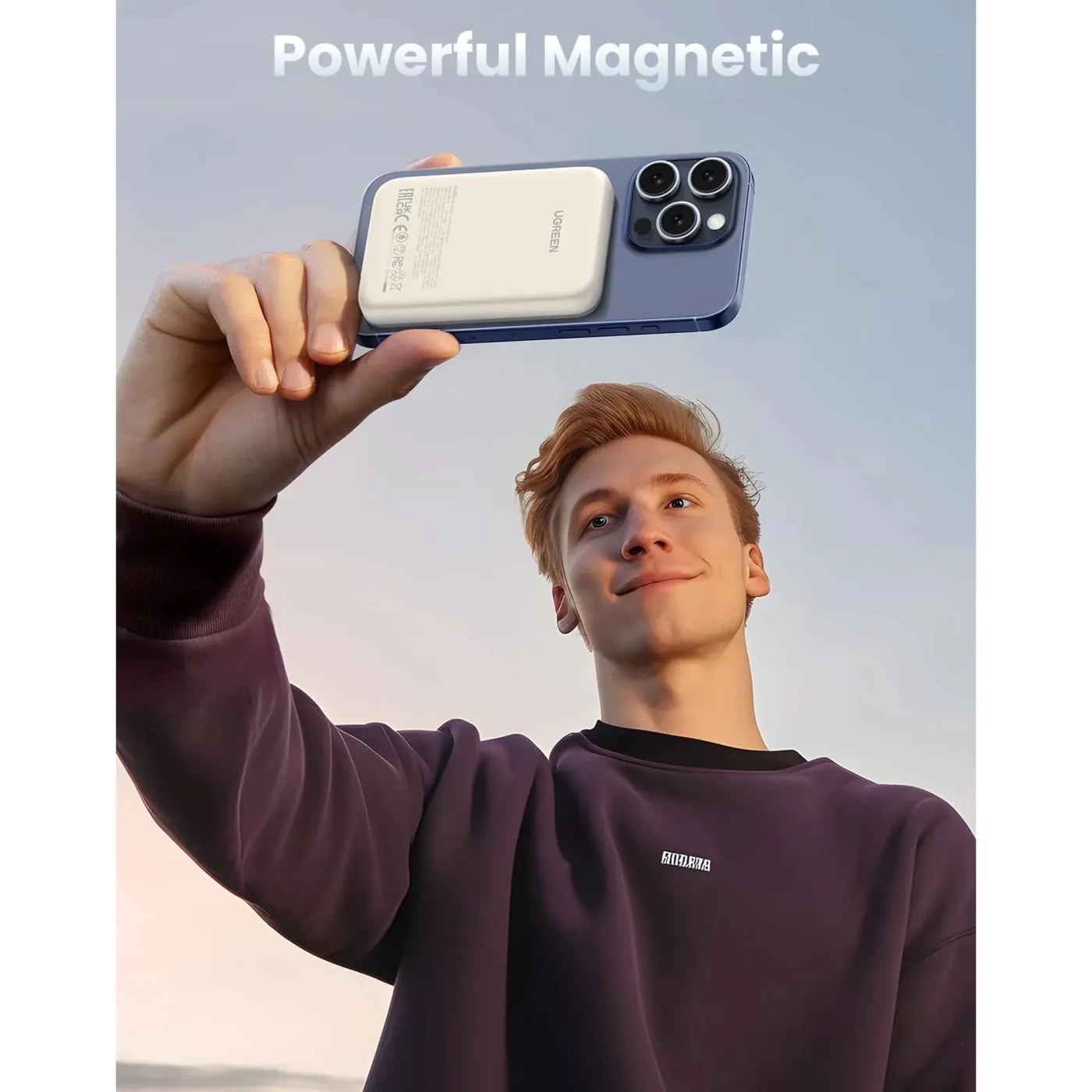 Купити Павербанк УМБ Ugreen PB561 10000mAh 20W Magnetic Wireless Beige (25208) - фото 2