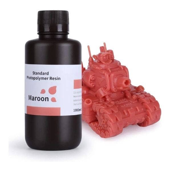 Купить Фотополимерная смола ELEGOO Standard Resin 1кг, бордовая (50.103.0086) - фото 1