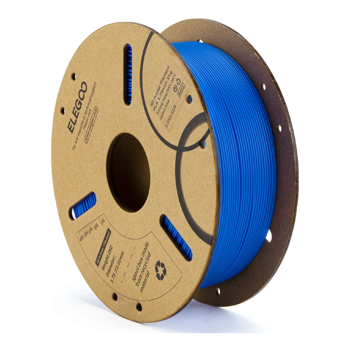 Купить PLA Filament (пластик) для 3D принтера ELEGOO 1кг, 1.75мм, тёмно-синий (50.203.0068) - фото 1