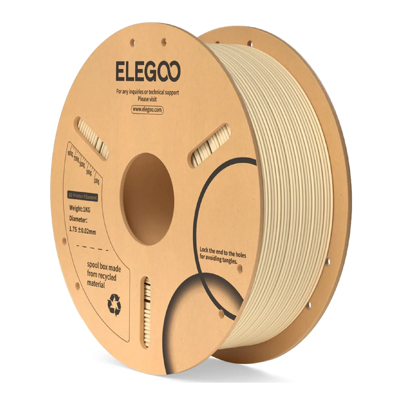 Купить PLA Filament (пластик) для 3D принтера ELEGOO 1кг, 1.75мм, бежевый (50.203.0168) - фото 1