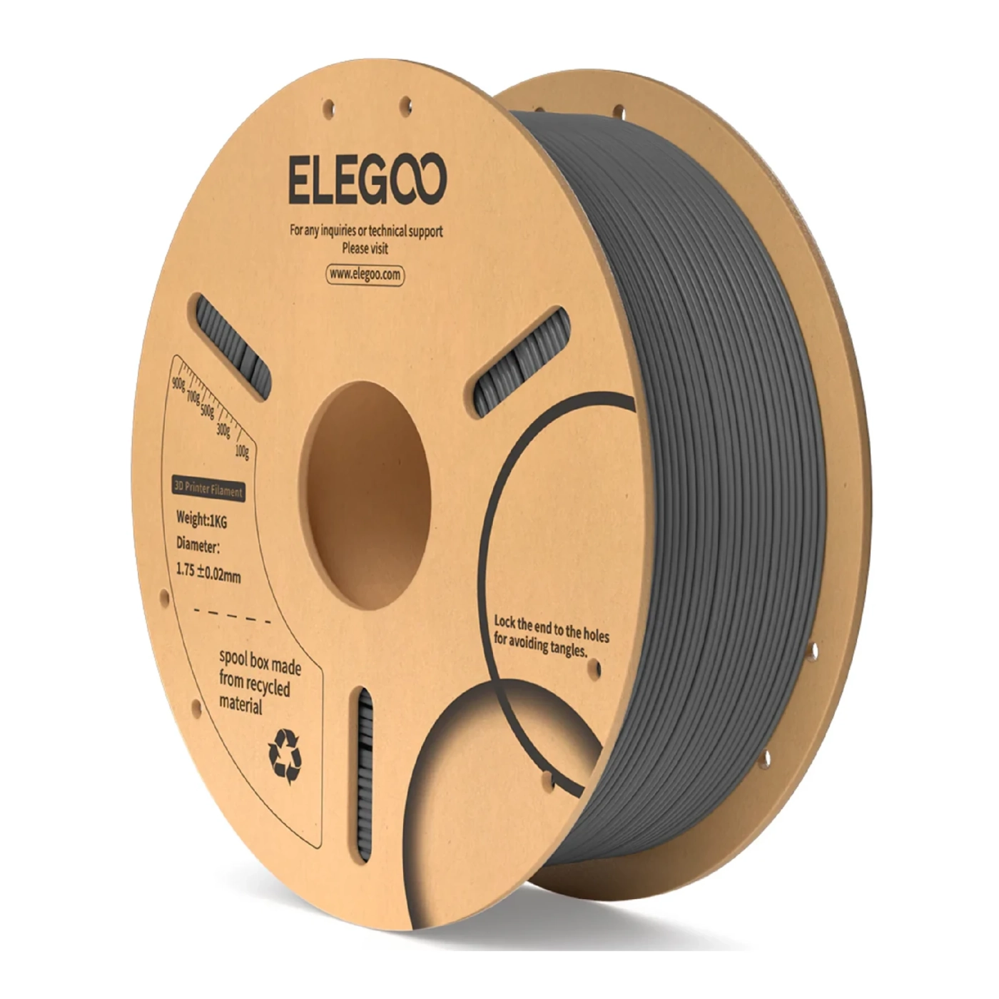 Купить PLA Filament (пластик) для 3D принтера ELEGOO 1кг, 1.75мм, космический серый (50.203.0109) - фото 1