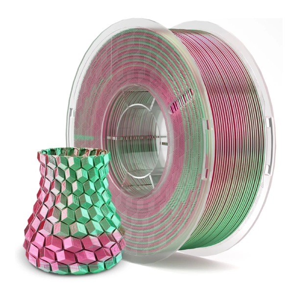 Купить PLA Filament (пластик) для 3D принтера ELEGOO шелковый блеск 1кг, 1.75мм, зелено-красный (50.203.0090) - фото 2