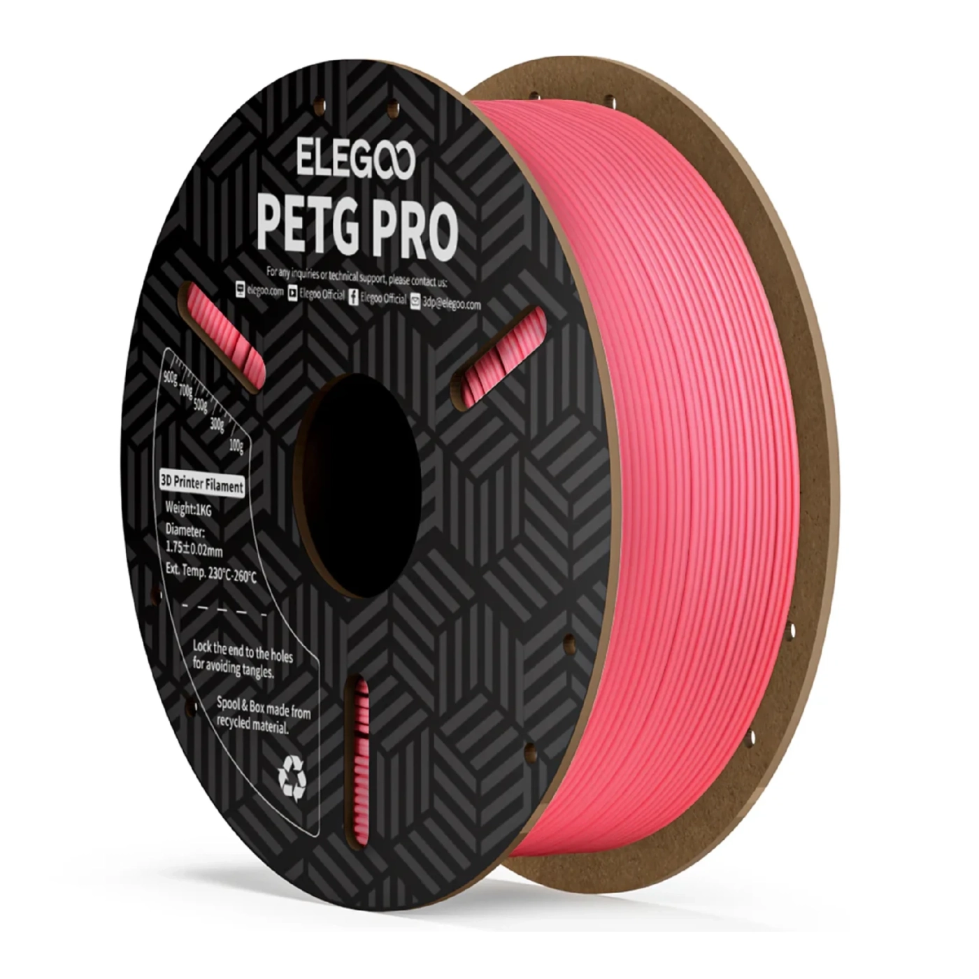 Купить PETG PRO Filament (пластик) для 3D принтера ELEGOO 1кг, 1.75мм, розовый (50.203.0263) - фото 1