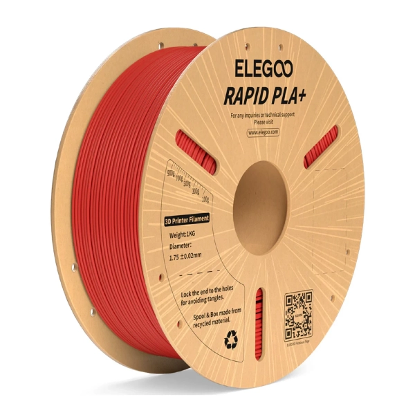 Купить Rapid PLA Plus Filament (пластик) для 3D принтера ELEGOO 1кг, 1.75мм, красный (50.203.0119) - фото 1