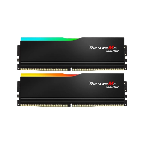 MEMORIA RAM DIMM GSKILL RIPJAWS M5 NEO RGB 32GB 2X16GB DDR5 6000MTS CL30 AMD EXPO NEGRO F5 6000J3038 - Código: F5-6000J3038F16GX2-RM5NRK | Compra en Guadalajara