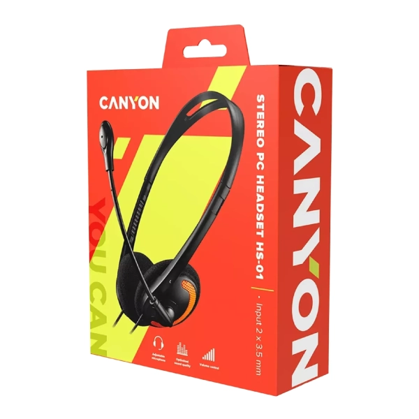 Купити Навушники Canyon HS-01 Black-Orange (CNS-CHS01BO) - фото 3